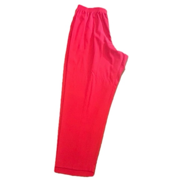 1X CM Shapes red Calcutta Crinkle wide leg pull on pants with pockets - Picture 3 of 12